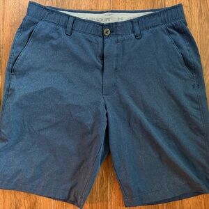 Under Armour Navy Men's Flat Front Performance Shorts - 38 - 10” inseam